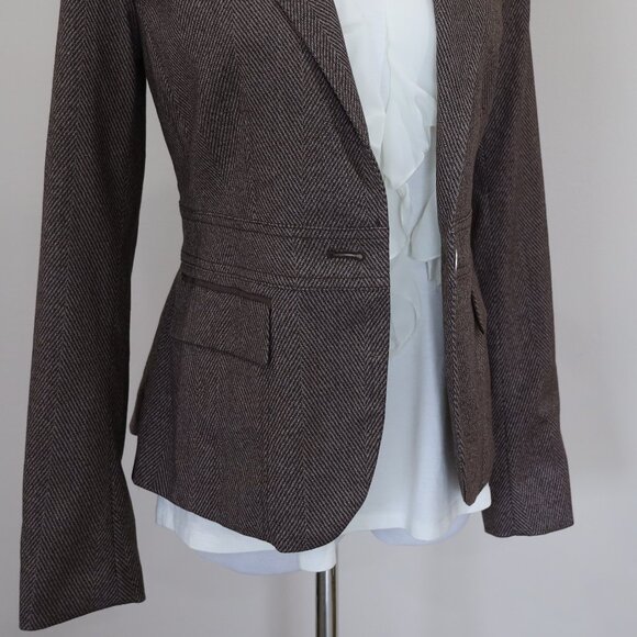 NEW YORK & CO Size 0 Brown Suit Jacket Blazer Career Office - Picture 6 of 10